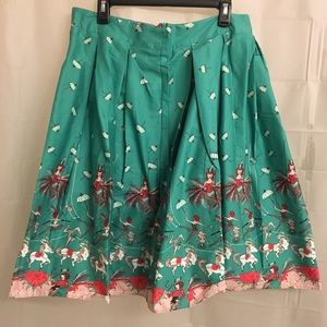Vintage A-line Pleated Midi Skirt Dancing Girls